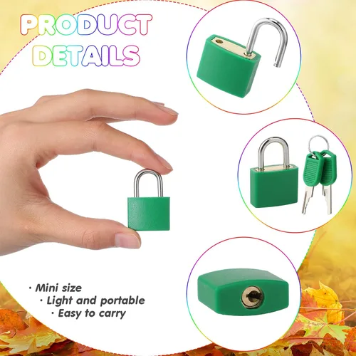 Vista 3 de Photect Candados de metal para maleta con llaves, candados de metal, multicolor, para equipaje pequeño, para escuela, gimnasio, aula, hogar, mochila