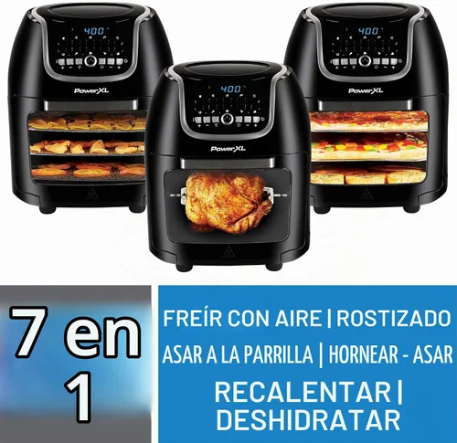 Vista 2 de PowerXL Vortex Air Fryer Pro - Horno y freidora de aire digital color negro, 10 QT