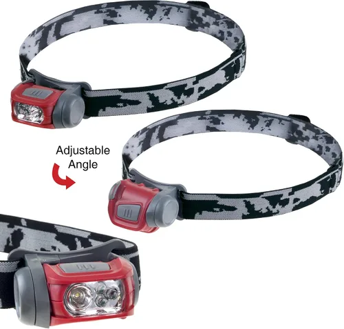 Vista 3 de Wakeman Outdoors - Linterna frontal LED ligera con 3 modos y bombillas CREE de 100 lúmenes (rojo)