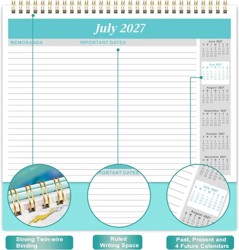 Vista 4 de Calendario de escritorio 2027 - Calendario de escritorio con tapa de pie