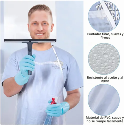 Vista 4 de JaGely Plastic Apron Waterproof, Unisex 43 x 27 Inch Heavy Duty PVC Apron for Dishwashing, Halloween, Kitchen