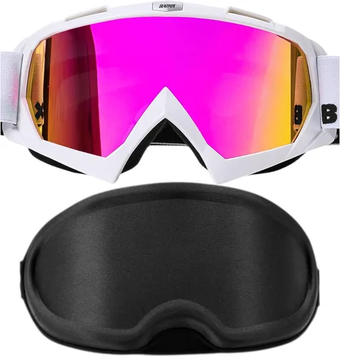 Vista 10 de Gafas para Dirt Bike con Estuche - Gafas de Seguridad para Motocicleta Motocross ATV Carreras, Mejores Regalos de Navidad para Hombres Jóvenes