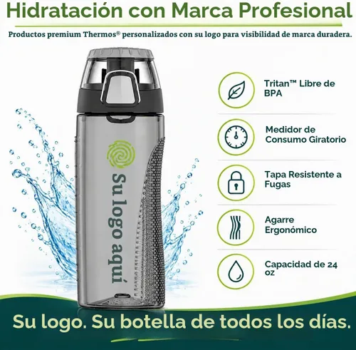 Vista 5 de Thermos Tritan - Botella de hidratación con medidor, 24 onzas, humo (HP4100SMTRI6)