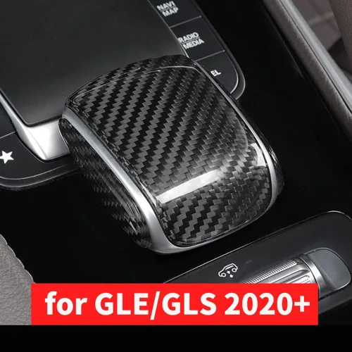 Vista 3 de Marco de panel de cambio de marchas de fibra de carbono real para consola central de automóvil, cubierta protectora para Mercedes Benz GLE W167 GLE