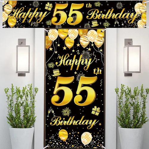 Vista 6 de Cartel para puerta de cumpleaños número 15, decoraciones de cumpleaños para hombres, decoración de fiesta de cumpleaños, telón de fondo de cumpleaños