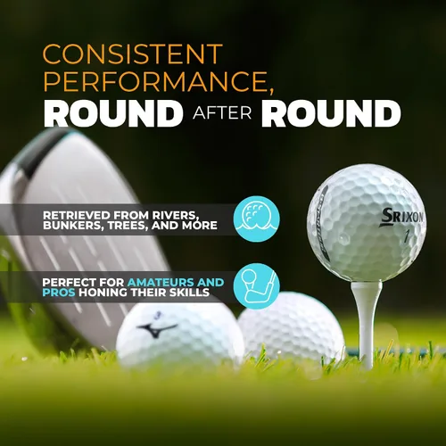 Vista 6 de ZUSSET 100% Recycled Golf Balls - Handpicked & Assorted HIT Away Used Golf Ball Bag - Ready to Play - Ideal for Driving Range Practice & Course