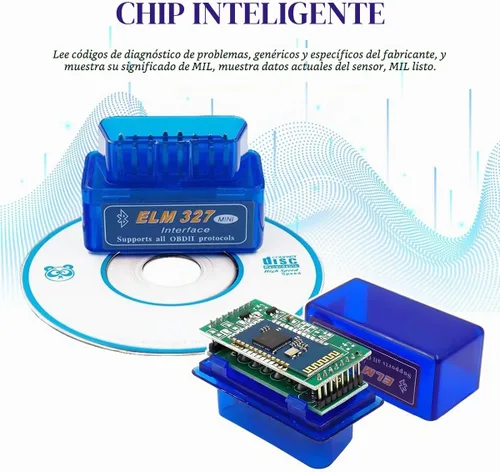 Vista 4 de 2 escáneres de diagnóstico automático de coche ELM327 OBDⅡ, mini herramienta de escaneo Bluetooth profesional OBDII y lector de código, interfaz