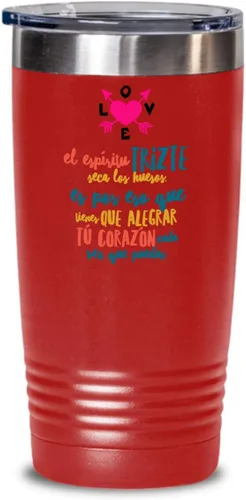Vista 6 de Regalo para hija Taza de Cafe para hermana Perfecto regalo para graduados, profesionales y estudiantes Vaso con afirmaciones positivas, Azul