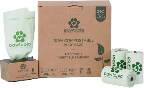 Vista 9 de Pawtopia Bolsas biodegradables para excrementos de perro, 60 unidades, compostables para el hogar, a prueba de fugas, fáciles de abrir