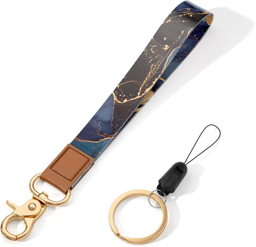 Vista 17 de Cordón de muñeca para llaves, lindo cordón de correa de muñeca, soportes para llavero, llavero de pulsera, correas de muñeca para llaves Flor negra