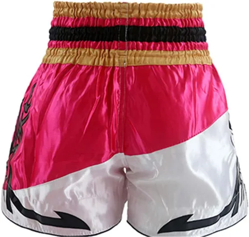 Vista 5 de NAMAZU Pantalones cortos Muay Thai para hombres y mujeres, pantalones cortos de kickboxing de alta calidad para gimnasio y boxeo.