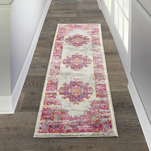 Vista 38 de Nourison Passion Alfombra marfil/negro, de 2 pies 2 pulgadas x 10 pies, fácil de limpiar, no desprende pelo, para habitación, sala, comedor, cocina