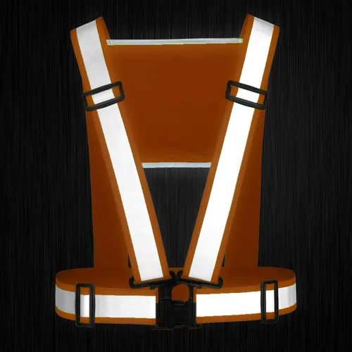 Vista 3 de Chaleco de seguridad personalizado, correas reflectantes de alta visibilidad, unisex, ligero, ajustable, para correr, construcción