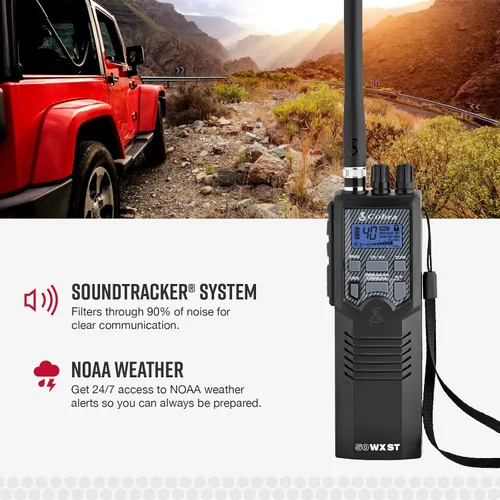 Vista 3 de Cobra HH50WXST Radio CB portátil – Radio de emergencia con acceso a 40 canales completos y alertas NOAA, conector para auriculares, salida