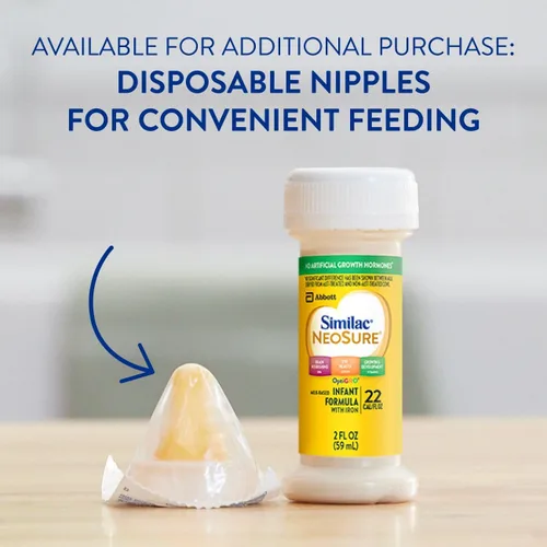 Vista 10 de Fórmula infantil Similac NeoSure para prematuros post-alta, fórmula para bebé lista para consumir, biberón de 2 fl oz, paquete de 48