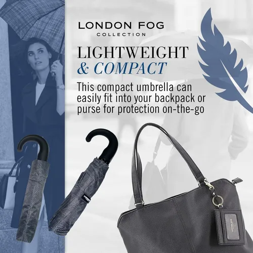 Vista 6 de London Fog Rain Umbrella, Automatic Folding Umbrella, Windproof, Lightweight and Packable for Travel, Full 4244 Inch Arc