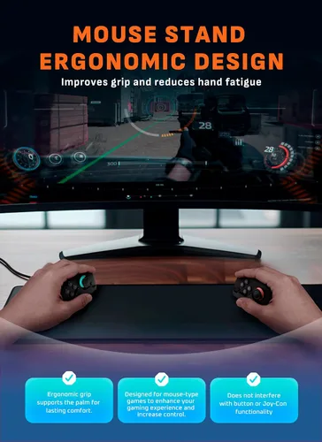 Vista 3 de Mumba Mouse Grip for Nintendo Switch 2 Joy-Con, [2 Pack] Ergonomic Gamer Grip Holder with Super Smooth PTFE Glide Pads Portable Gaming Controller