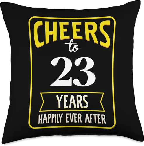 Vista 4 de Cheers to 23 years happily ever after Throw Pillow