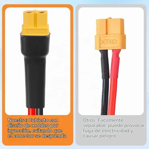 Vista 3 de Cable de extensión solar XT60 de 10 AWG 2 3 6 10 15 20 25 35 40 50 75 100 pies XT60 adaptador de conector de extensión solar más grueso cable hembra