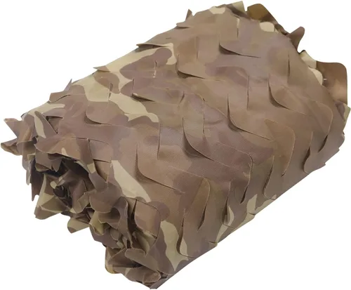 Vista 5 de GRVCN - Red de camuflaje en rollo a granel, malla de sombrilla para caza, tiro a ciegas, temática militar, decoraciones de fiesta Desert Camo