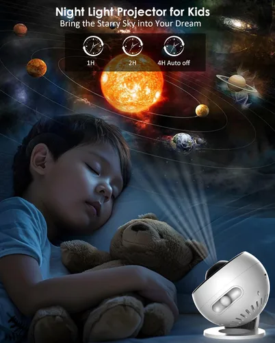 Vista 6 de Proyector Galaxy Pro para dormitorio, proyector de estrellas planetario 13 en 1 con sistema solar y constelación, proyector de luz de galaxia