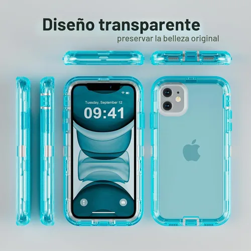 Vista 6 de Follaroma Funda para iPhone 11, Protección Resistente a Prueba de Golpes para Fundas de Teléfono, Anticaídas, Cubierta Protectora Transparente
