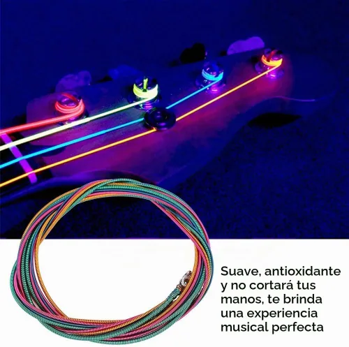 Vista 2 de Cuerdas de bajo colorido de 4 cuerdas, 4 cuerdas de bajo eléctrico