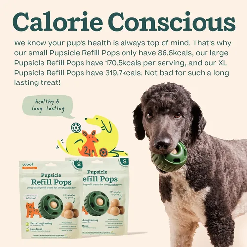 Vista 5 de WOOF Pupsicle Refill Pops - Snacks para perro de poco desorden - con mantequilla de cacahuete y carne de res - Premios para perro - De larga