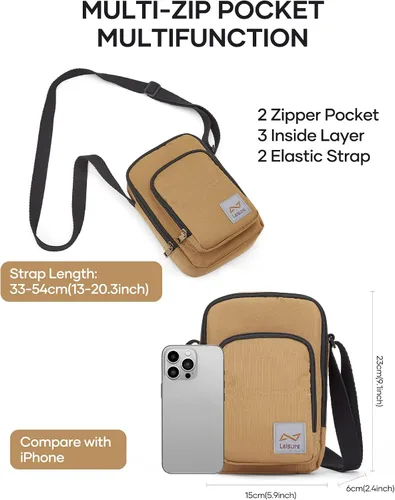 Vista 4 de Bolso cruzado para hombre, mini bolso de hombre, bolso de hombro de mensajero de viaje para hombre, bolsas laterales pequeñas para hombre