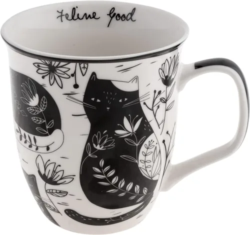 Vista 22 de Karma Gifts - Taza bohemia de 16 onzas, color blanco y negro, diseño de abeja, bonita taza de café y té, tazas de café de cerámica para mujeres