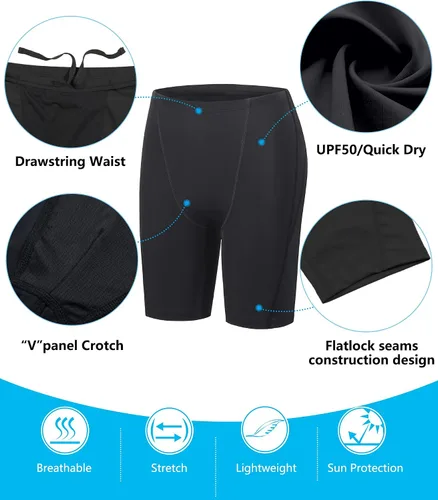 Vista 60 de Traje de baño deportivo competitivo para hombre, traje de entrenamiento de resistencia de carreras, pantalones cortos de natación de secado rápido