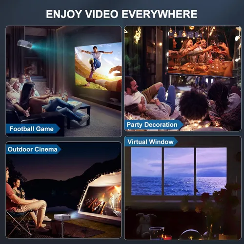 Vista 7 de Proyector FUDONI con WiFi 5G y Bluetooth, portátil nativo 1080P 18000L