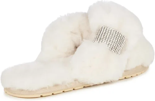 Vista 4 de EMU Australia Mayberry Crystal - Pantuflas de piel de oveja para mujer, talla 6, Natural
