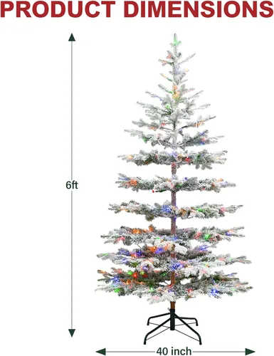 Vista 2 de Hykolity Árbol de Navidad escaso de 6 pies con 250 LED multicolor Multicolor disperso