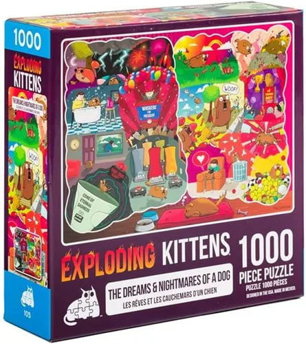 Vista 5 de Exploding Kittens - Rompecabezas de 500 piezas, ideal para adultos, adolescentes y niños, un rompecabezas divertido y artístico con temática