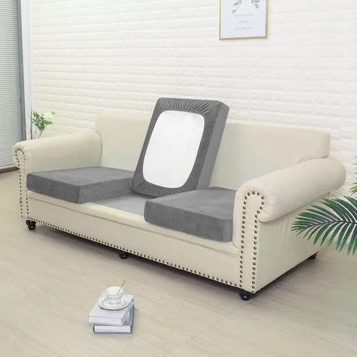Vista 2 de Jonuiony Funda universal para sofá resistente al desgaste, fundas de terciopelo elástico para cojines separados para sofá, fundas de sofá