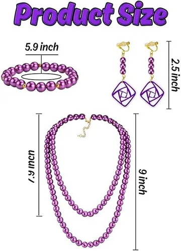 Vista 3 de sanderala Girls Princess Wish Asha Costume Accessories Dress up with Necklace Bracelet and Earrings Halloween Christmas Cosplay