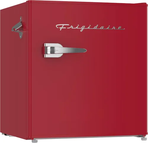 Vista 10 de FRIGIDAIRE Mini refrigerador retro negro de 1.6 pies cúbicos con control de termostato ajustable de ahorro de energía, abrebotellas de montaje
