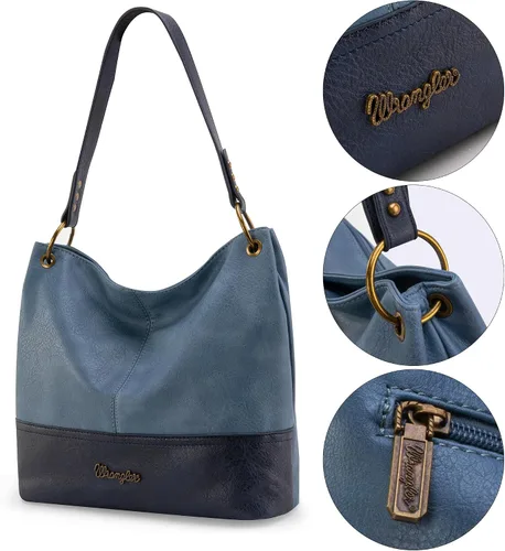 Vista 122 de Wrangler Hobo - Bolsas para mujer de cuero vegano con asa superior, bolsos de hombro y bolsos