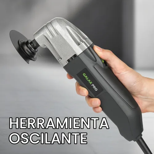 Vista 5 de GALAX PRO Multiherramienta oscilante 22000 OPM 2.0A, ángulo oscilante de 3 grados con 3 hojas de sierra, 1 placa de lijado de hoja semicírcula, 6