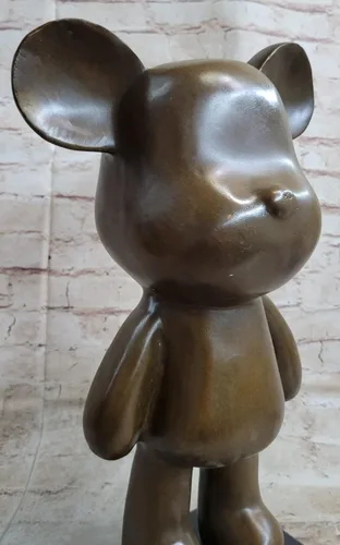 Vista 7 de EUROPEAN BRONZE Escultura encantadora de Mickey Mouse de dibujos animados de Finery Escultura de brillo Hot Cast por Think Bronze