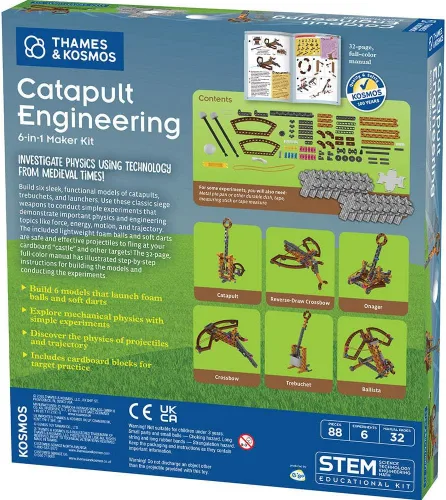 Vista 8 de Thames & Kosmos Catapult Engineering - Kit de fabricación STEM, construye 6 modelos de máquinas medievales únicas, explora la física mecánica