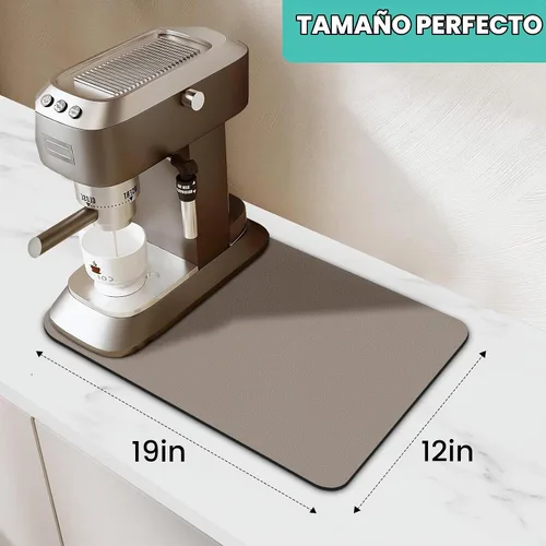 Vista 2 de Tapete de café súper absorbente para secar platos, tapete para barra de Caqui