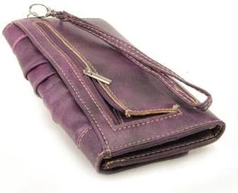 Vista 4 de Púrpura Studded Turnlock Wristlet cartera