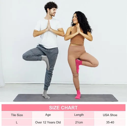 Vista 5 de Jiuguva 36 pares de calcetines antideslizantes con agarres, calcetines antideslizantes para hombres y mujeres, calcetines antideslizantes para yoga