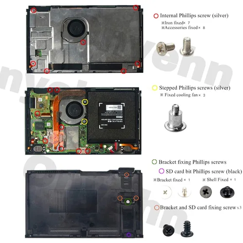 Vista 4 de Onyehn Full Screw Set with Spring Replacement Kit for Nintendo Switch Console,Left & Right Joy-Con Controller(Total 83pcs)