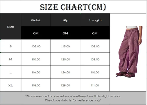 Vista 5 de Pantalones de paracaídas para mujer, Y2K de tiro bajo, pierna ancha, holgados, pantalones cargo con parte inferior de cincha, pantalones deportivos
