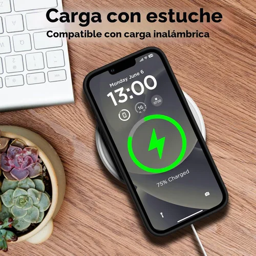Vista 5 de Funda de silicona para iPhone 13 Pro, funda para teléfono, color Negro