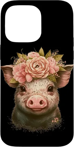 Vista 21 de Pig with Leopard Headband Flower Cute Pig Lover Case for iPhone 17