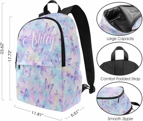 Vista 70 de Texto personalizado Elefante desgaste gafas mochila mochila mochila casual Daypack bolsa para mamá niñas, color86-4, Mochilas Daypack